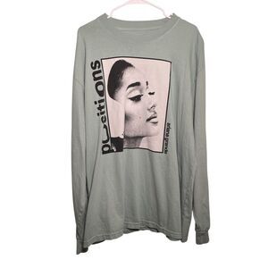 Arianna Grande T-Shirt Adult XXL Long Sleeve Crew Neck Blue Graphic Tee